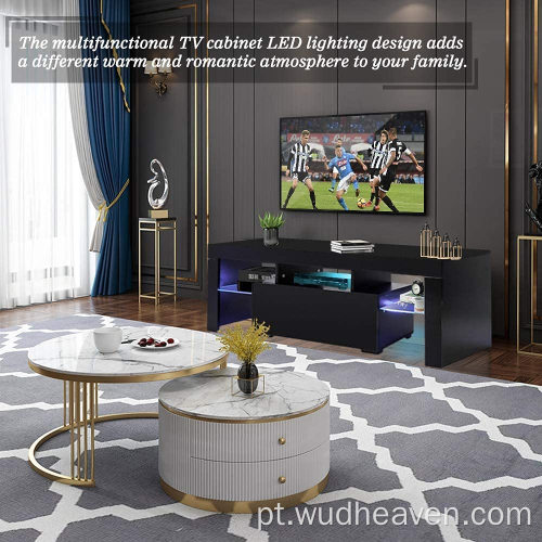 Suporte para TV com gabinete de TV de LED brilhante